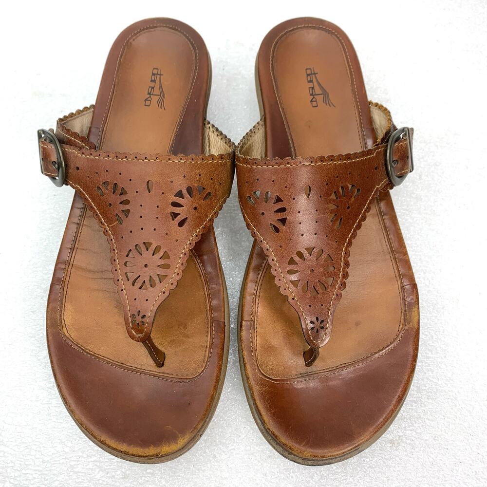 Dansko Leather flipflop Flat Sandal - Women's 38